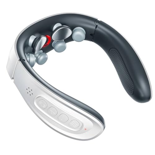 リラクゼーション器 【加温機能 EMS機能】 加温 6種類モード 15段階強度調整 軽量モデル W効果 USB充電式 提示音あり 簡単操作 持ち運び便利 コードレス 男女兼用 日本語取扱説明書付き 母の日 父の日 プレゼント (ホワイト)